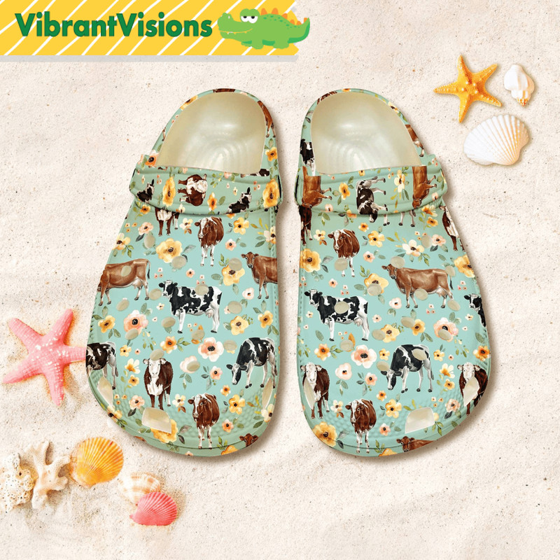 Funny Cow Farmer Clog Shoes Cow Sandal Shoes Gift For Women Gift For Farmer Funny Cow Shoes Summer 0
