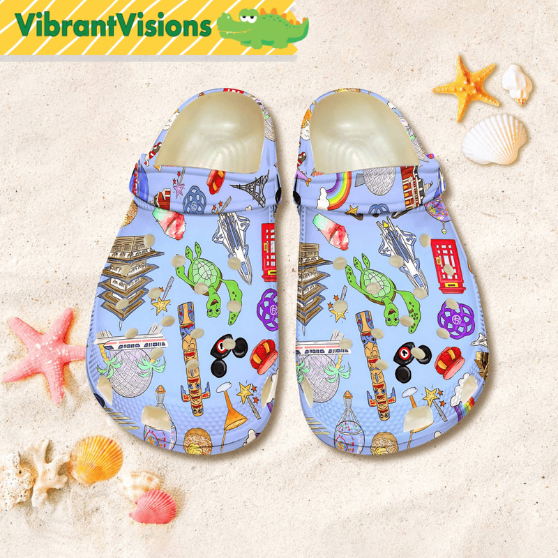 Figment Funny Beach Shoes Epcot Figment Clog Shoes Purple Dragon Sandal Shoes Figment Est 1983 One 0