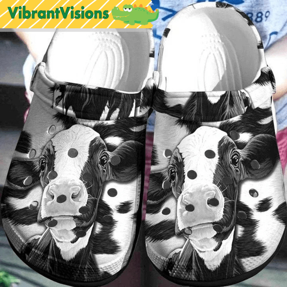 Farmer Cow Shoes Funny Cow Clog Shoe Farm Famer Shoes Gift For Cow Lovers Sandal Shoe 0