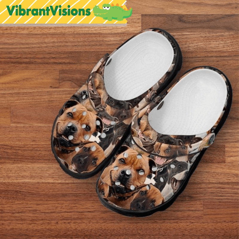 Pitbull Family Happy Dog Crocs 0