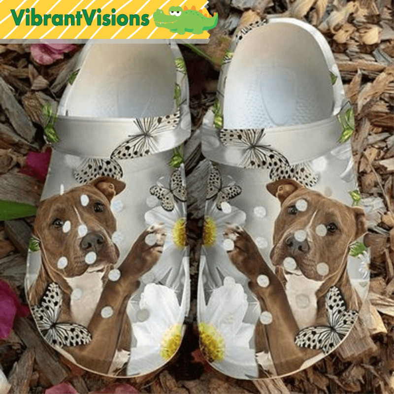 Pitbull Daisy Butterfly Cute Crocs 0