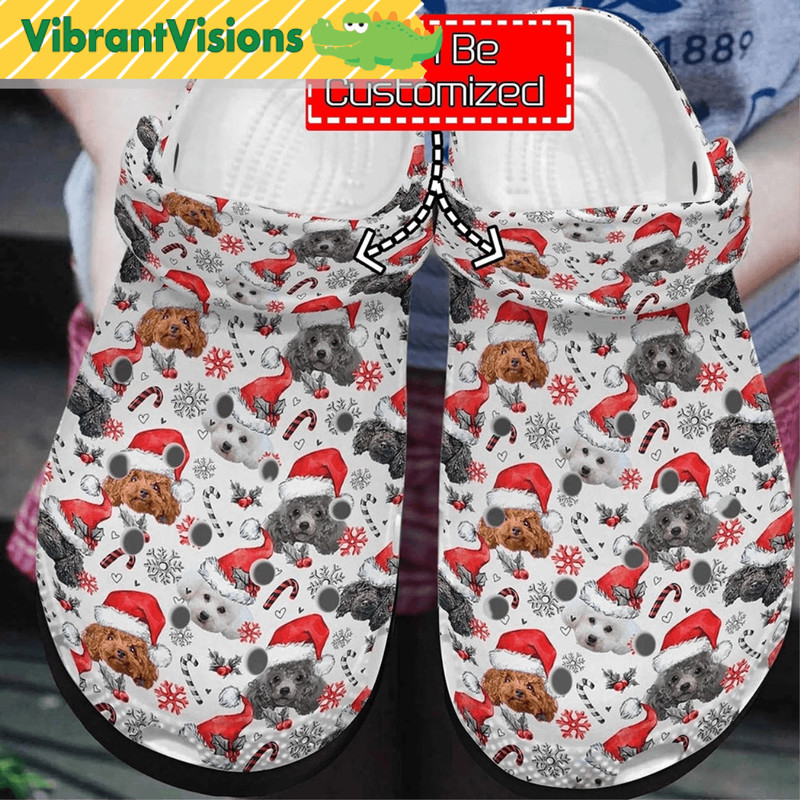 Personalized Poodle Christmas Crocs 0