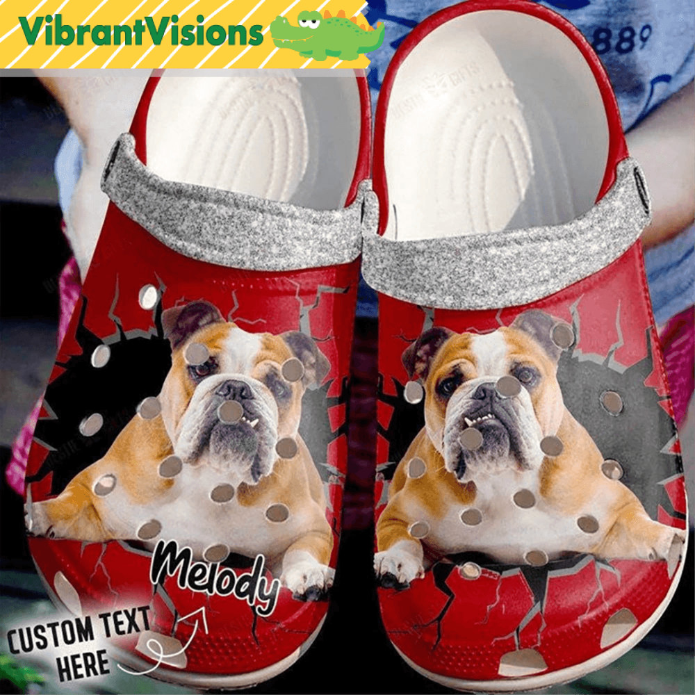 Personalized Crack Wall Bulldog Crocs 0
