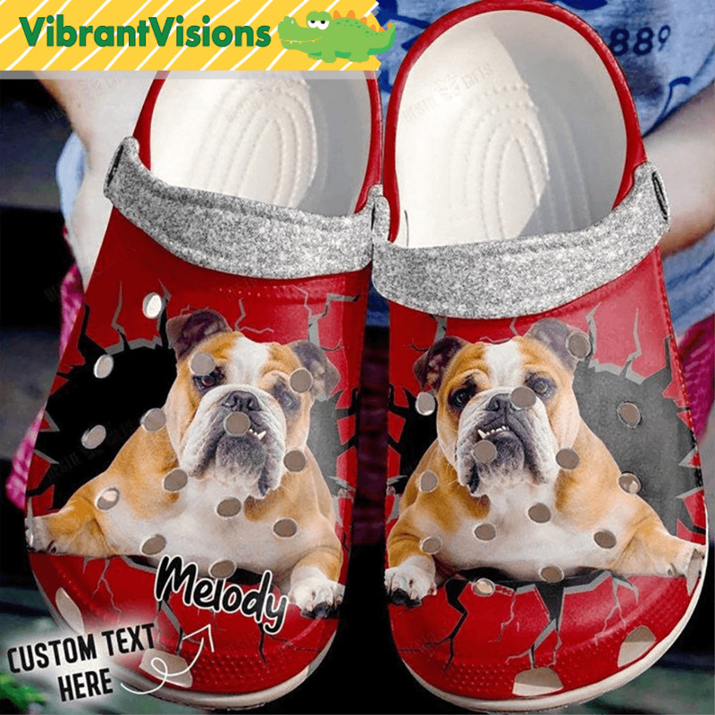 Personalized Crack Wall Bulldog Crocs 0