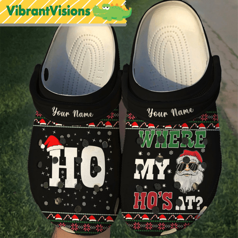 Personalized Santa Claus Where My Hos At Christmas Classic Clogs ShoesClogs Shoes For Men Women And 0