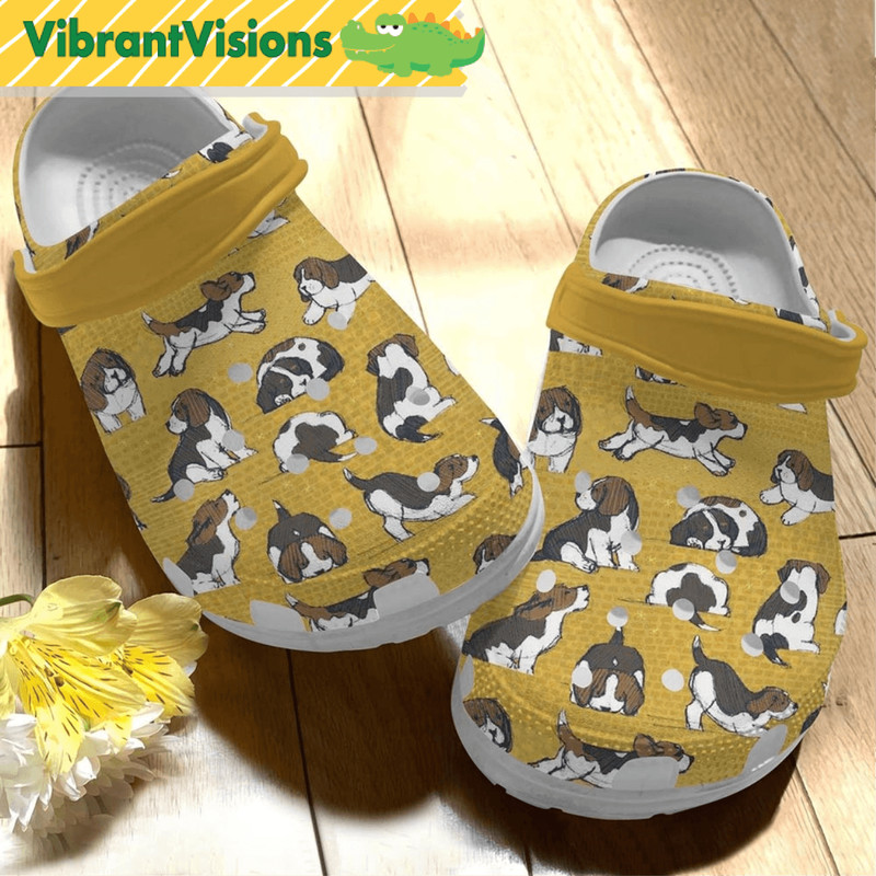 Personalized Beagle Yellow Crocs 0