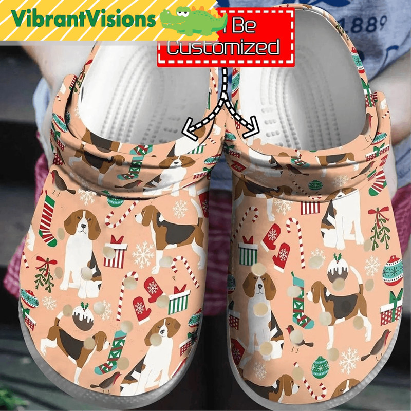 Personalized Beagle Christmas Crocs 0