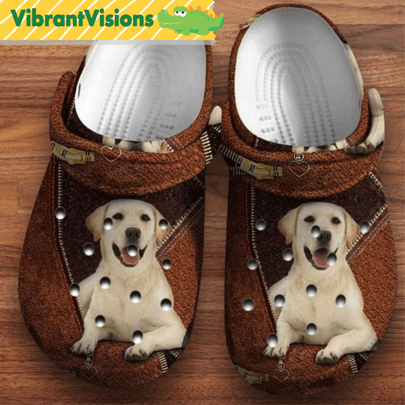 Happy Labrador Leather Dog In Crocs 0