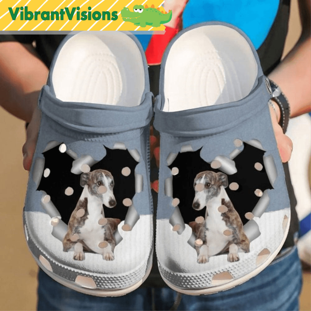 Greyhound Paper Heart Dog Crocs 0