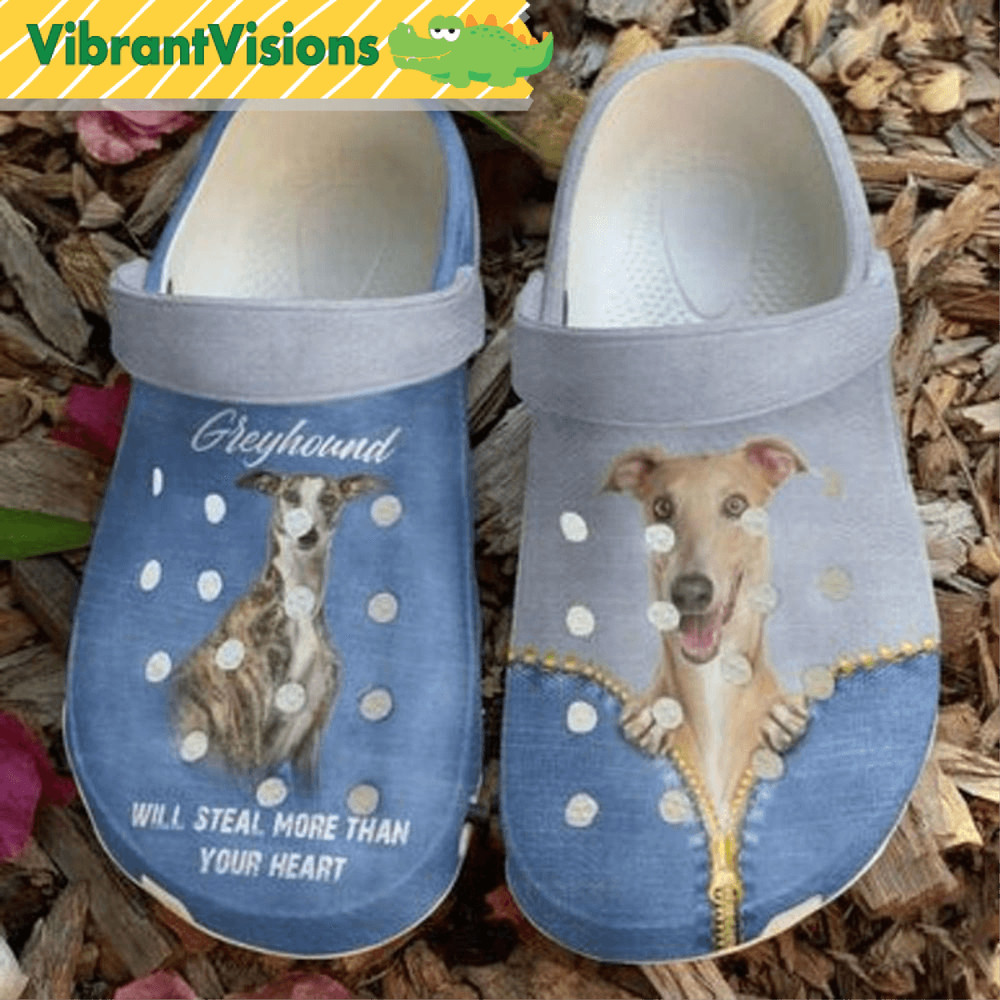 Greyhound Love Jean Dog Crocs Shoes 0