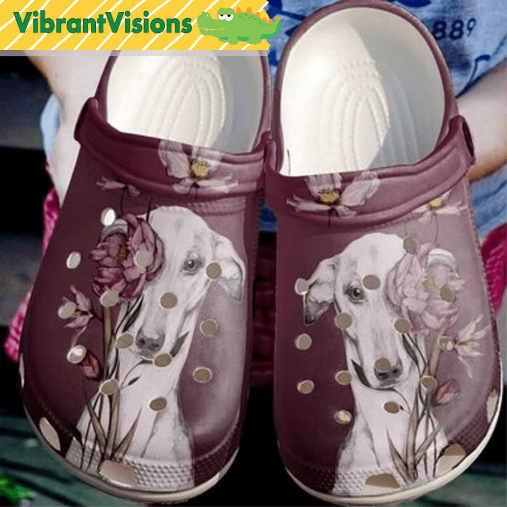 Greyhound Flowers Just A Girl Dog Crocs 0