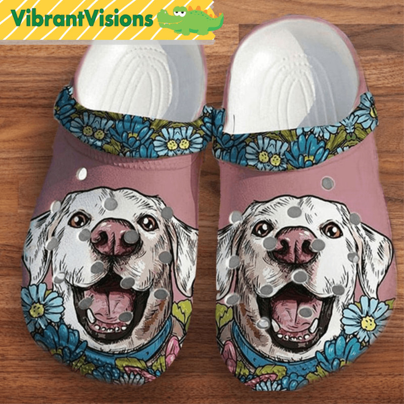 Golden Retriever Dog Face Art Crocs 2