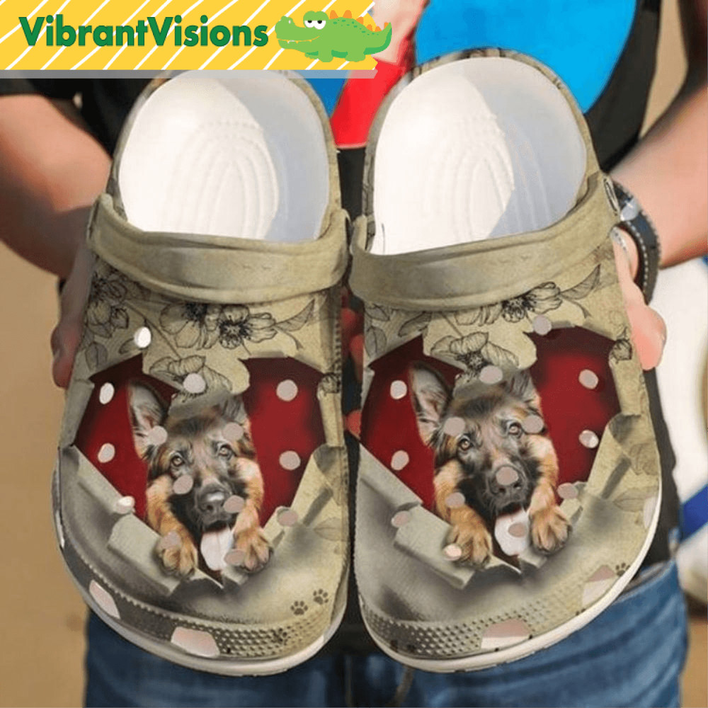 German Shepherd Puppy Heart Dog In Crocs 0