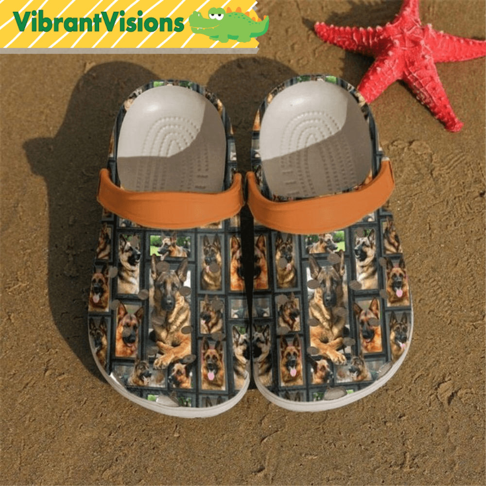 German Shepherd Pattern Dog Crocs 0