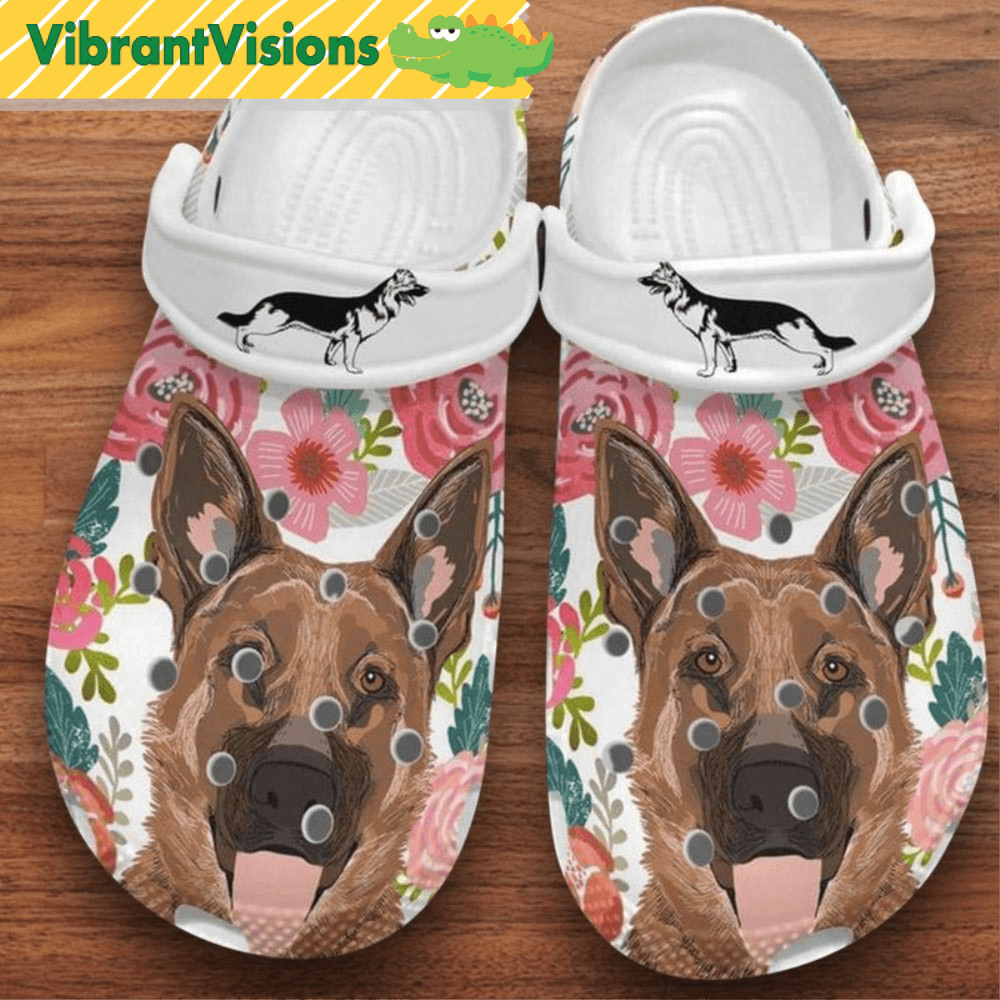 German Shepherd Painting Cute Dog In Crocs 0