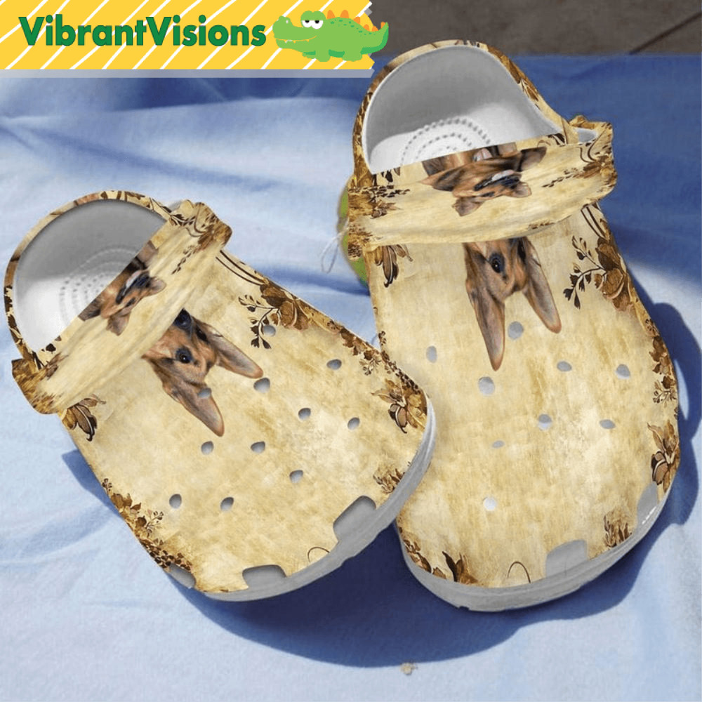 German Shepherd Dog Vintage Crocs 1