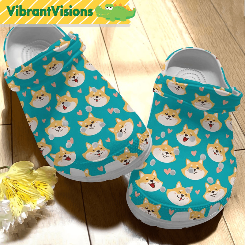 Funny Smiling Shiba Inu Dog Gifts Crocs 0