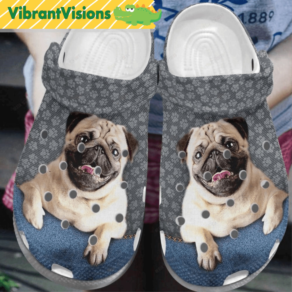 Funny Pug Love Puppy Dog Crocs 0
