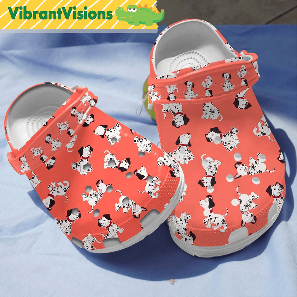 Funny Orange Dalmatian Dog Crocs 0