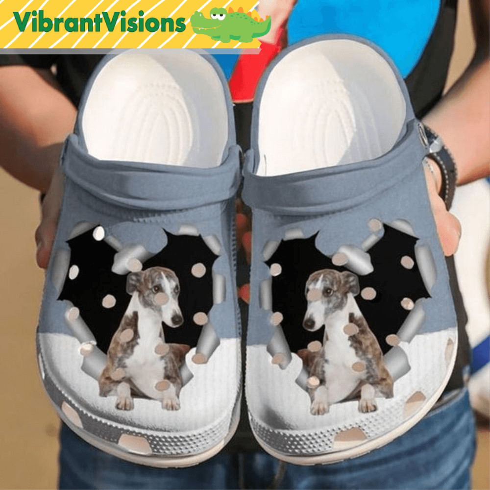 Funny Greyhound Sittings Broken Heart Dog Crocs 0