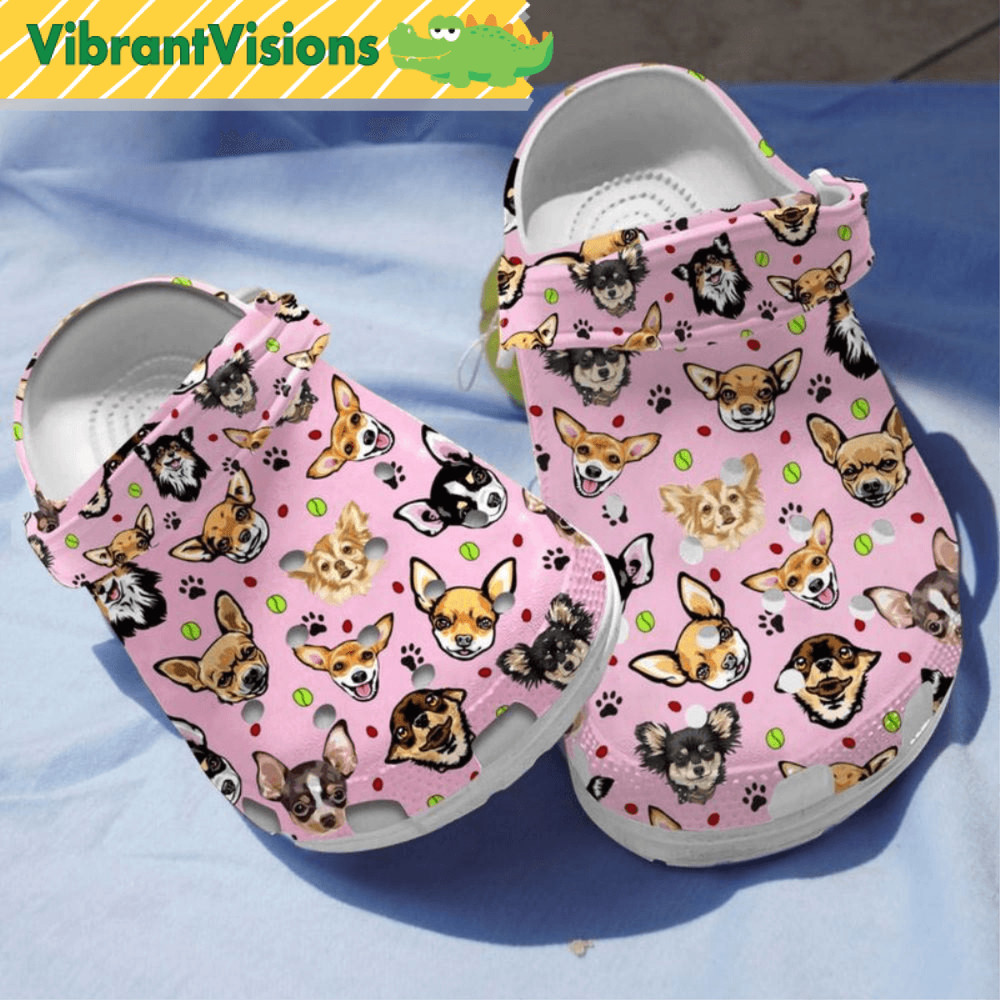 Funny Chihuahua Pinks Happy Life Dog Crocs 0