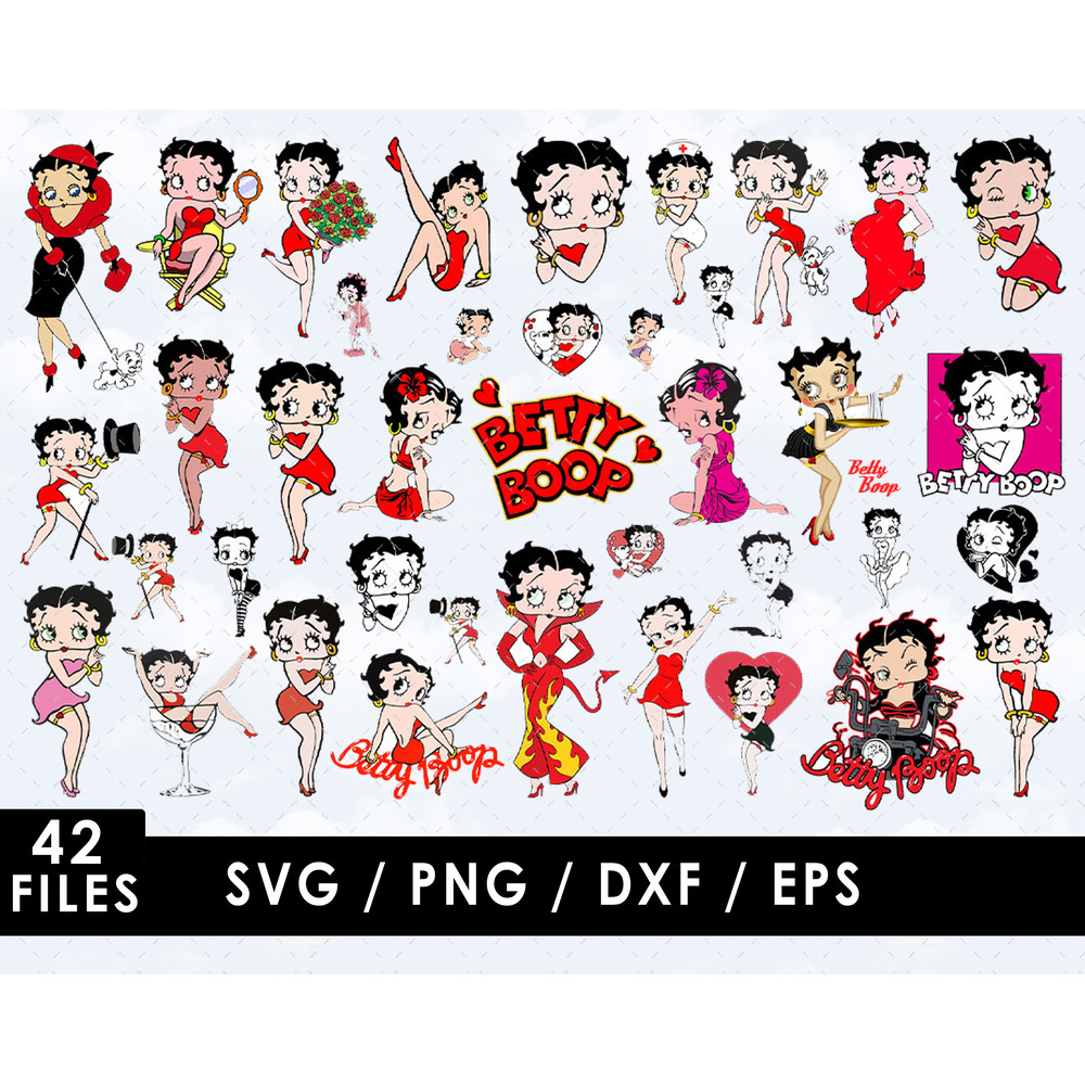 Betty Boop Svg Files, Betty Boop Png Files, Vector Png Images, SVG Cut File for Cricut, Clipart Bundle Pack