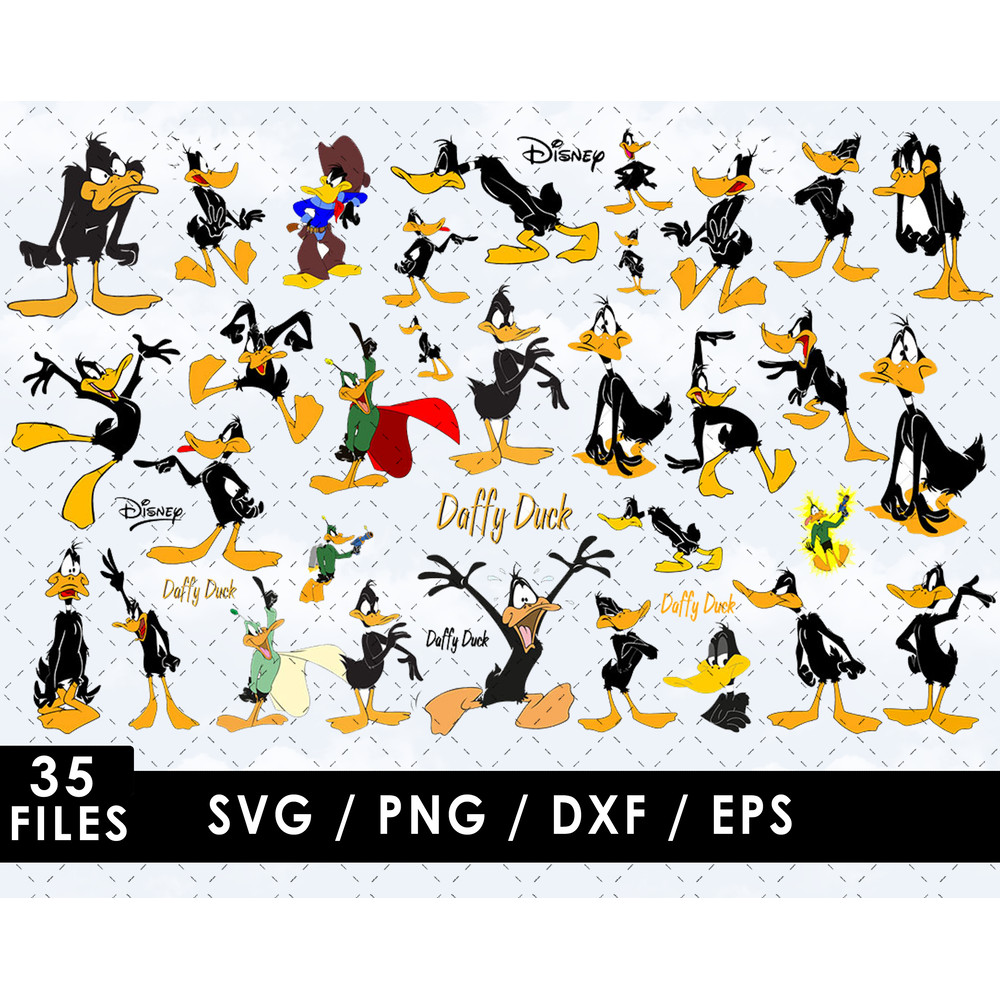 Daffy Duck Svg Files, Daffy Duck Png Files, Vector Png Images, SVG Cut File for Cricut, Clipart Bundle Pack