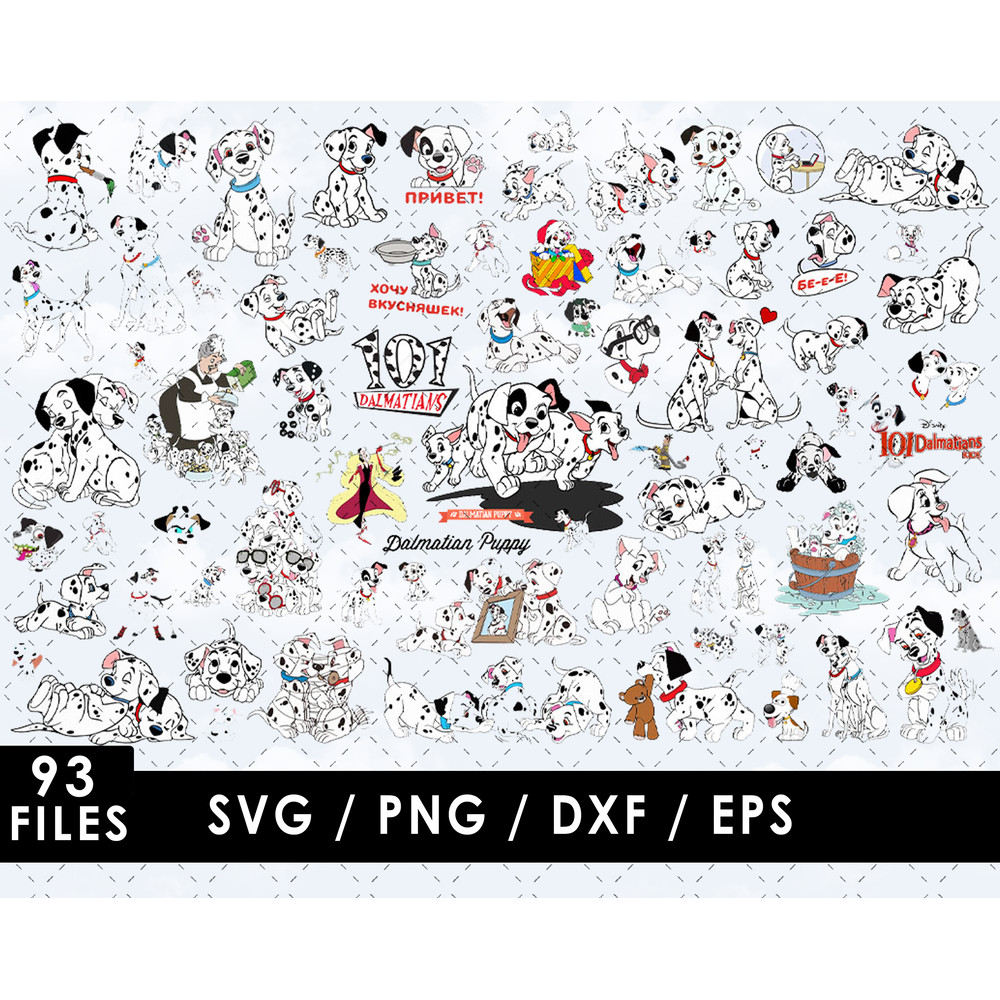 Dalmatians Svg Files, Dalmatians Png Files, Vector Png Images, SVG Cut File for Cricut, Clipart Bundle Pack