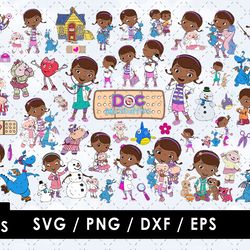doc mcstuffins svg files, doc mcstuffins png files, vector png images, svg cut file for cricut, clipart bundle pack