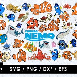 finding nemo svg files, finding nemo png files, vector png images, svg cut file for cricut, clipart bundle pack