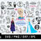 Frozen Svg Files, Frozen Png Files, Vector Png Images, SVG Cut File for Cricut, Clipart Bundle Pack
