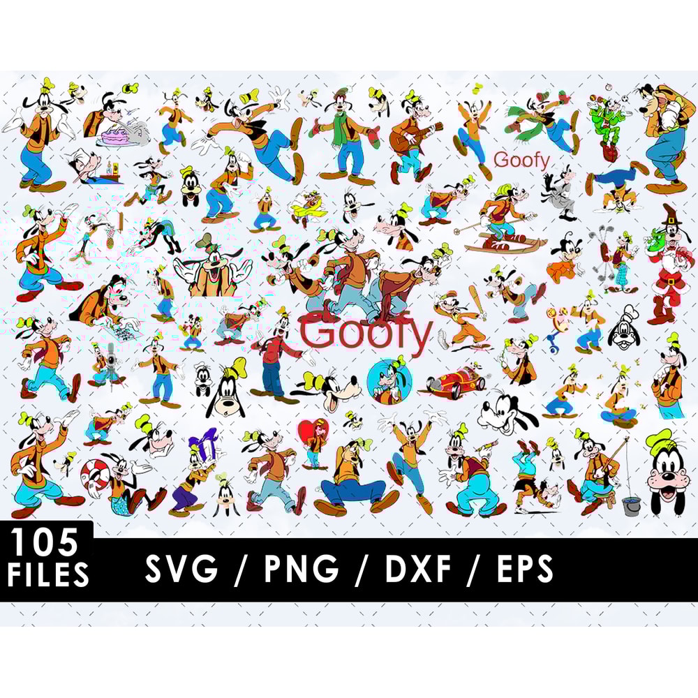 Goofy Svg Files, Goofy Png Files, Vector Png Images, SVG Cut File for Cricut, Clipart Bundle Pack