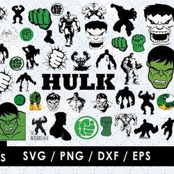 hulk svg files, hulk png files, vector png images, svg cut file for cricut, clipart bundle pack