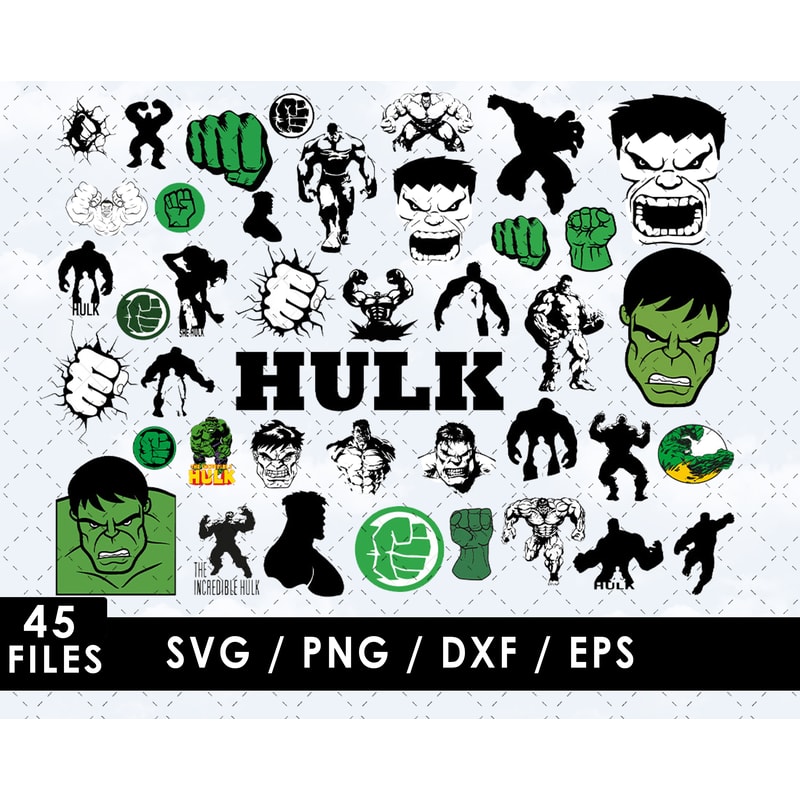 Hulk Svg Files, Hulk Png Files, Vector Png Images, SVG Cut File for Cricut, Clipart Bundle Pack