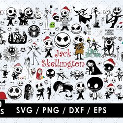jack skellington svg files, jack skellington png files, vector png images, svg cut file for cricut, clipart bundle pack