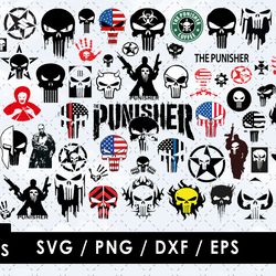 punisher svg files, punisher png files, vector png images, svg cut file for cricut, clipart bundle pack