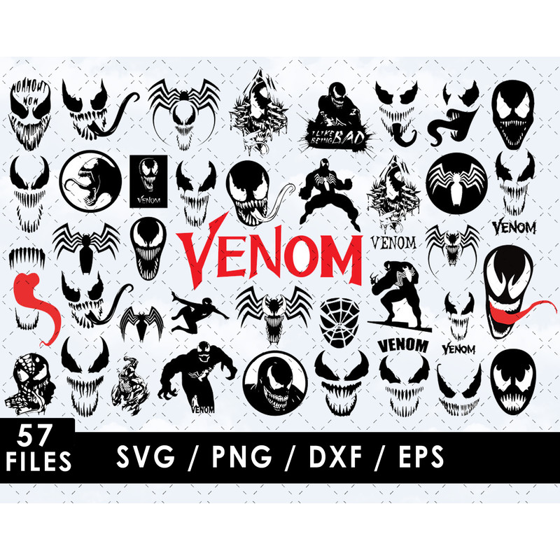 Venom Svg Files, Venom Png File, Vector Png Images, SVG Cut File for Cricut, Clipart Bundle Pack