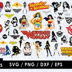 wonder woman svg files, wonder woman png file, vector png images, svg cut file for cricut, clipart bundle pack