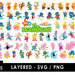 backyardigan svg files, backyardigan png files, vector png images, svg cut files for cricut, clipart bundle pack