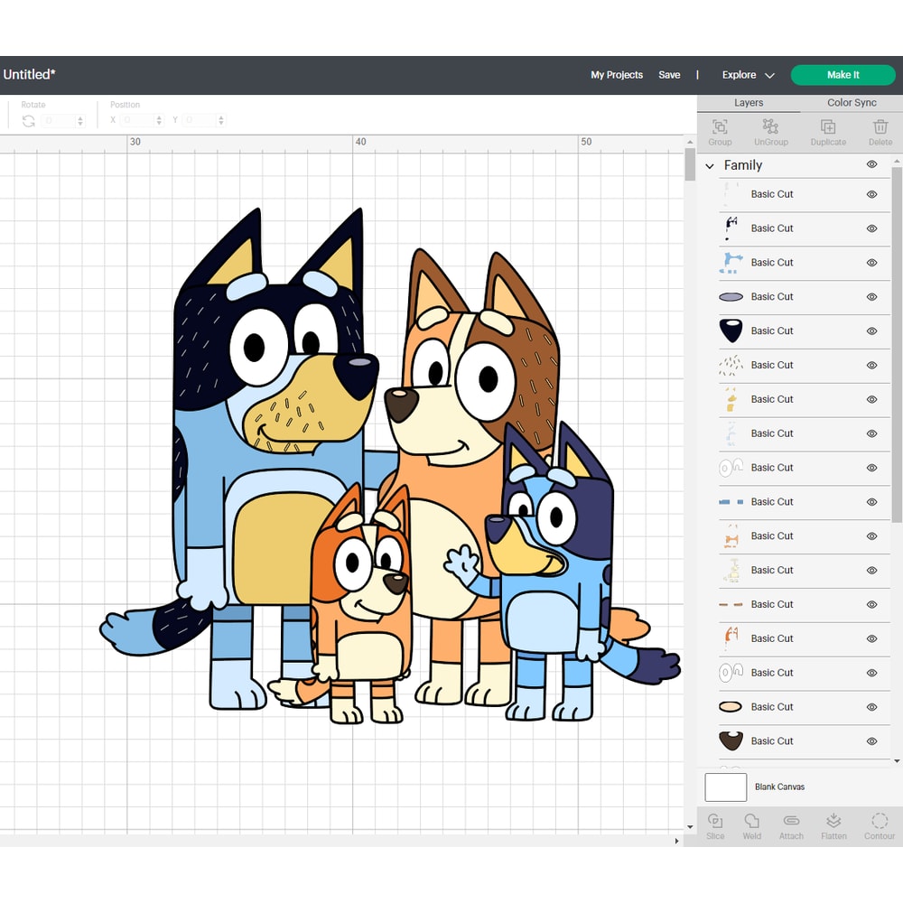 Bluey Svg Files, Bluey Png Files, Vector Png Images, SVG Cut File for Cricut, Clipart Bundle Pack