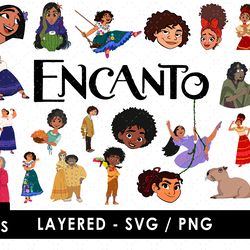 encanto svg files, encanto png files, vector png images, svg cut file for cricut, clipart bundle pack