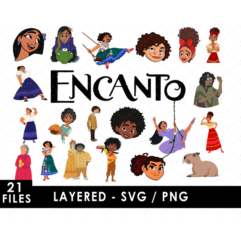 Encanto Svg Files, Encanto Png Files, Vector Png Images, SVG Cut File for Cricut, Clipart Bundle Pack