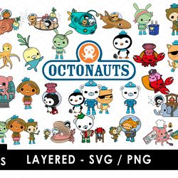 octonauts svg files, octonauts png files, vector png images, svg cut file for cricut, clipart bundle pack