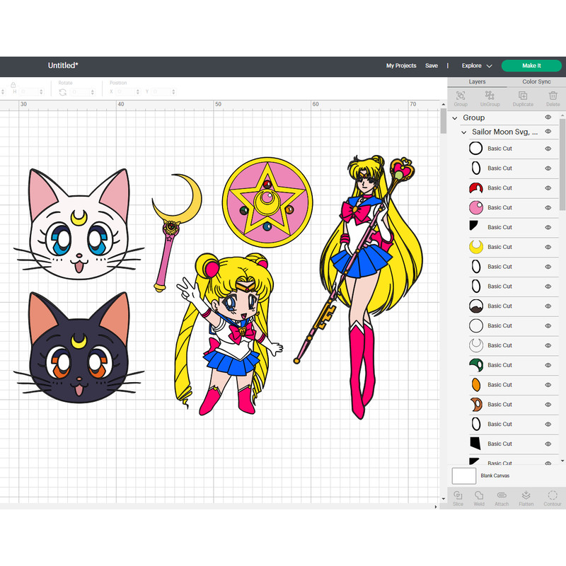 Sailor Moon Svg Files, Sailor Moon Png Files, Vector Png Images, SVG Cut File for Cricut, Clipart Bundle Pack