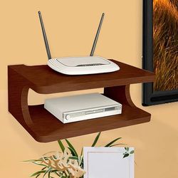 WiFi Router Holder Wooden Wall Shelves