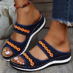 Blue Women Sandals Orthopedic Slippers