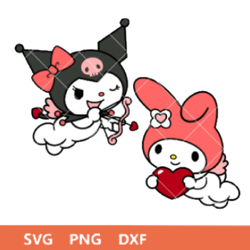 valentine svg-my-melody-kuromi-bundle-svg-love-svg-valentines-day-svg-hello-kitty-svg-cricut-silhouette-vector-cut-file