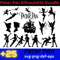 Peter pan silhouette, peter pan svg, peter pan outline, peter pan cricut,