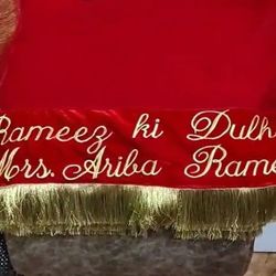 Customized bridal nikkah duppata in English for non Muslim