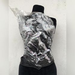 Plastic corset with glitter